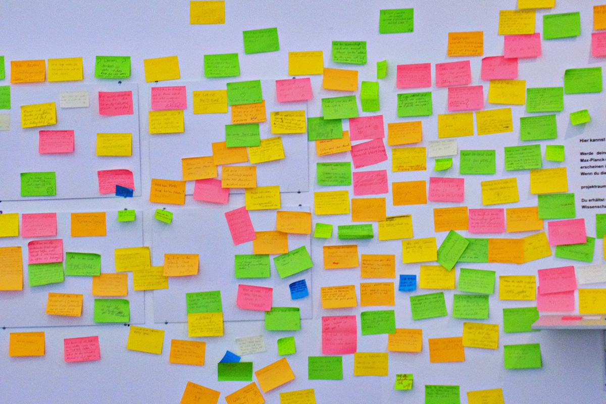 Sticky note wall