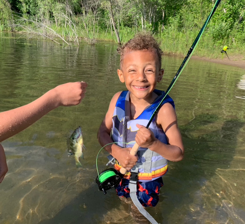 Child that caught fish